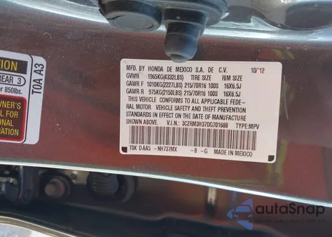 2013 Honda Cr-V Lx z USA, uszkodzony, nr VIN 3CZRM3H37DG701688